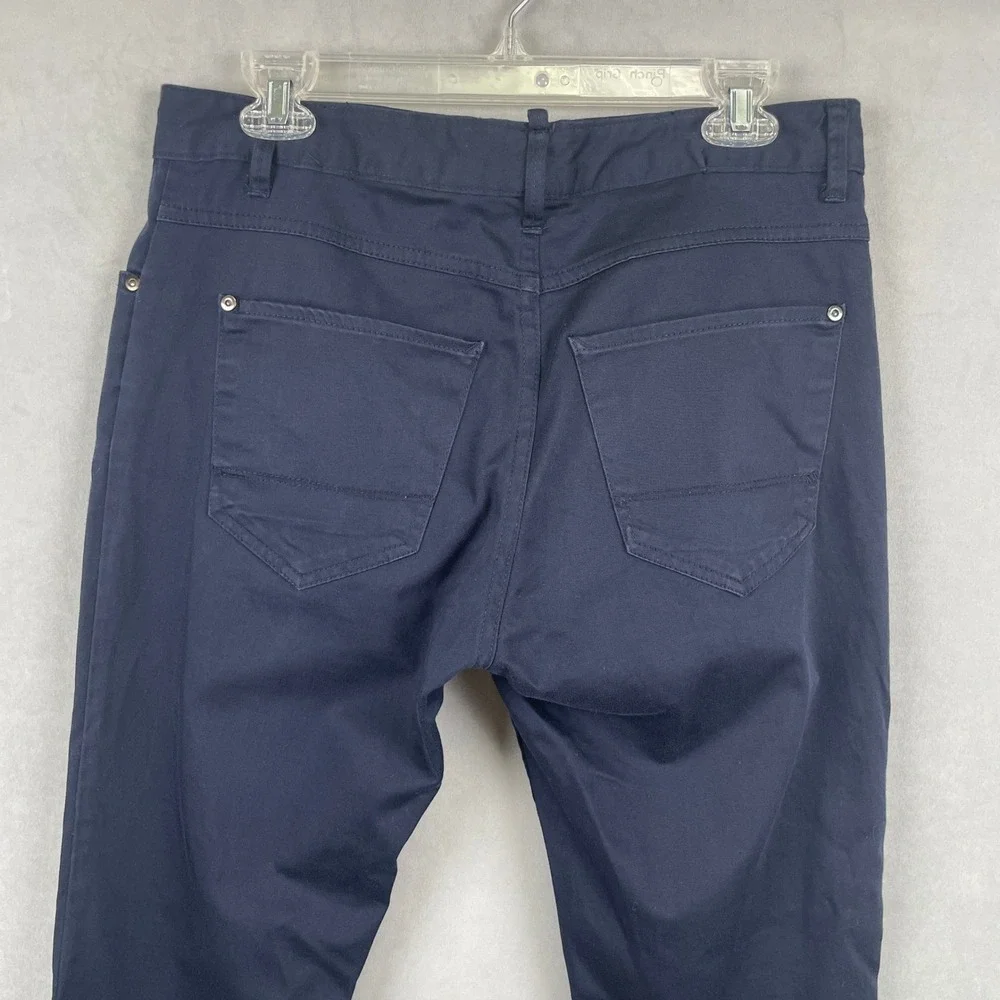 Zara Man Basic Collection Navy Blue Slim Fit Classic Chino Tailored Pants Men 34